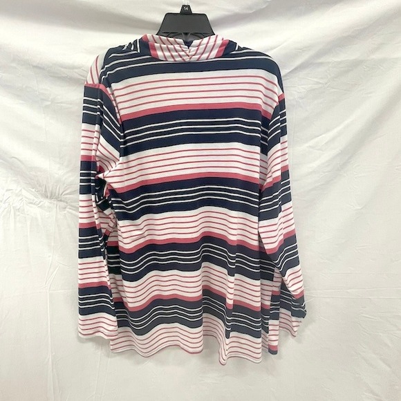 Croft & Barrow Womens 3X Striped Cardigan and Tank Top Twin Set Navy Blue Coral - Picture 4 of 4